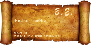 Bucher Emőke névjegykártya
